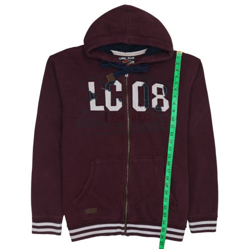 Lee Cooper Men's Brown Full Zip Hoodie Size 2XL Graphic Fleece