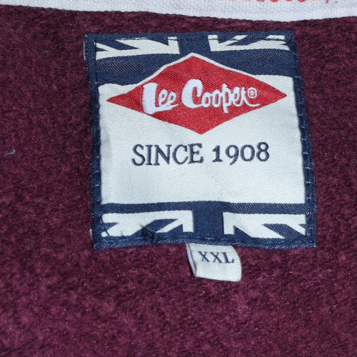 Lee Cooper Men's Brown Full Zip Hoodie Size 2XL Graphic Fleece