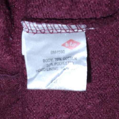 Lee Cooper Men's Brown Full Zip Hoodie Size 2XL Graphic Fleece