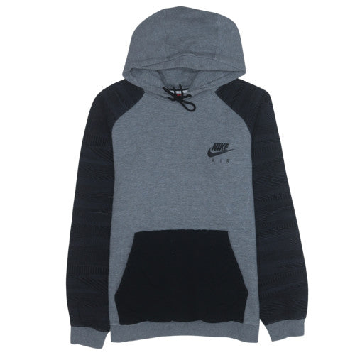 Nike Men's Grey Pullover Hoodie Size M Logo Fleece Sweatshirt