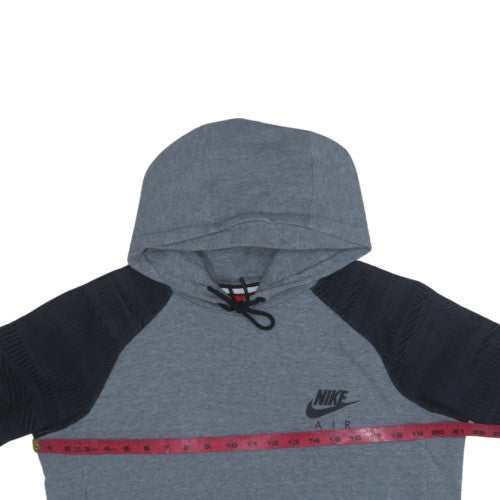 Nike Men's Grey Pullover Hoodie Size M Logo Fleece Sweatshirt