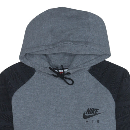 Nike Men's Grey Pullover Hoodie Size M Logo Fleece Sweatshirt