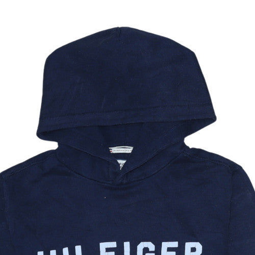 Hilfiger Denim Men's Blue Pullover Hoodie M Regular Fit Graphic Print