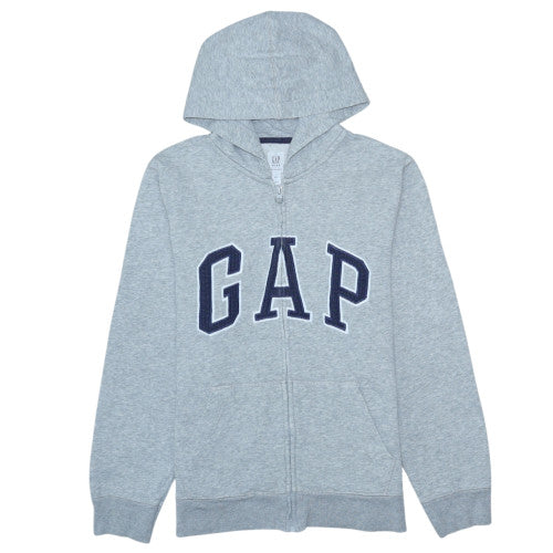 GAP Kids Boys Grey Full Zip Hoodie Size 13-14 Years Cotton Blend