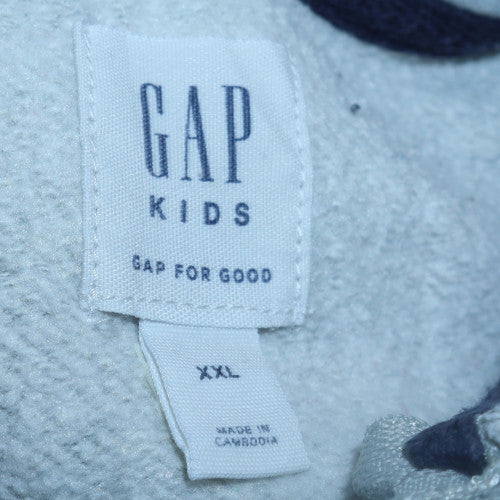 GAP Kids Boys Grey Full Zip Hoodie Size 13-14 Years Cotton Blend