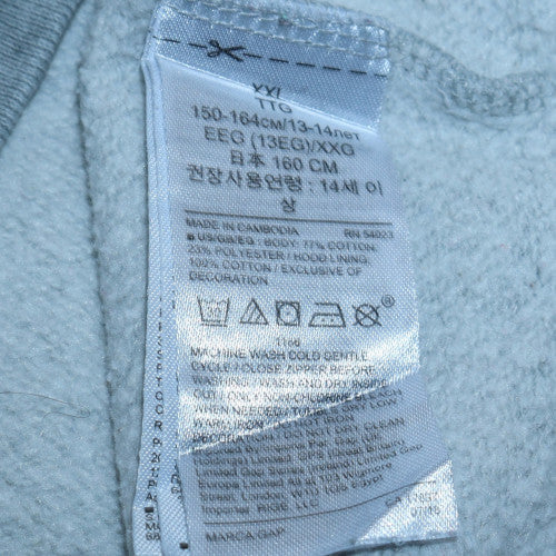GAP Kids Boys Grey Full Zip Hoodie Size 13-14 Years Cotton Blend