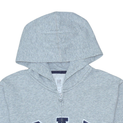 GAP Kids Boys Grey Full Zip Hoodie Size 13-14 Years Cotton Blend