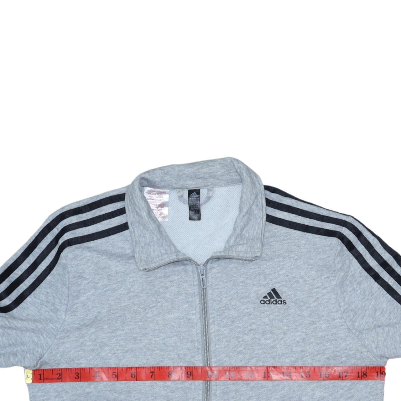 Adidas Boys Grey Full Zip Sweatshirt 13-14 Years Regular Fit Sports Jacket
