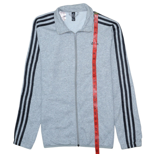 Adidas Boys Grey Full Zip Sweatshirt 13-14 Years Regular Fit Sports Jacket