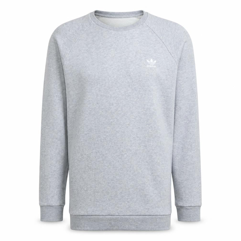 Front view of Adidas Men's Grey Crew Neck Pullover Sweatshirt, size L