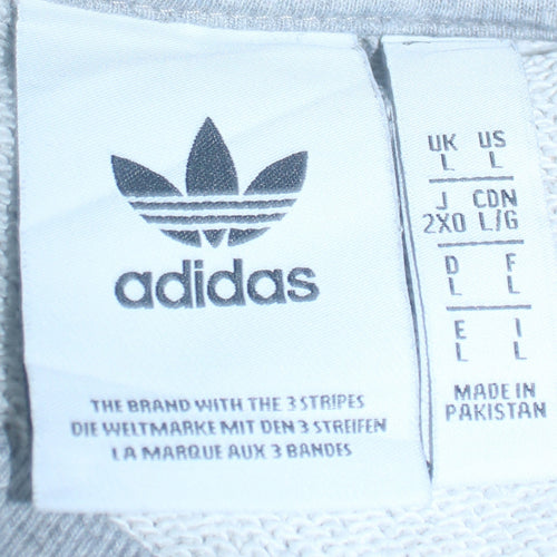 Adidas Men's Grey Crew Neck Pullover Sweatshirt Size L
