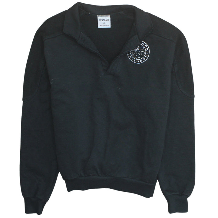 Gymshark Women's Black XS Henley Sweatshirt 100% Cotton Pullover
