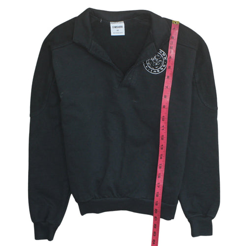 Gymshark Women's Black XS Henley Sweatshirt 100% Cotton Pullover