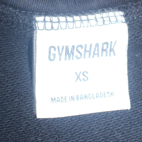 Gymshark Women's Black XS Henley Sweatshirt 100% Cotton Pullover