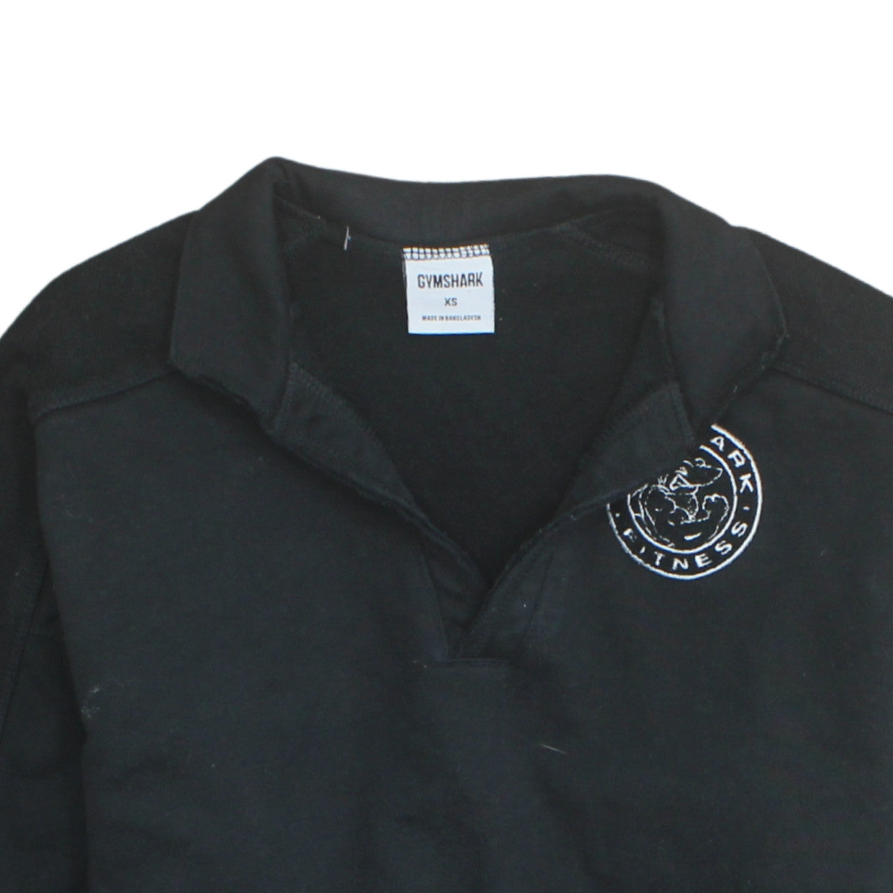 Gymshark Women's Black XS Henley Sweatshirt 100% Cotton Pullover