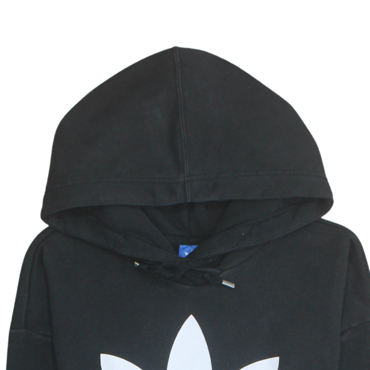 Adidas Womens Black Pullover Hoodie L Cotton Blend Trefoil Logo