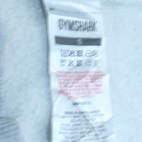 Gymshark Men's Grey Pullover Hoodie S Regular Fit Athletic