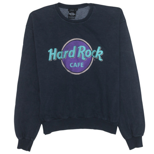 Stradivarius Women Navy Hard Rock Cafe Pullover Sweatshirt Size S