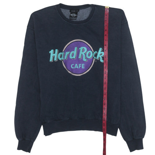 Stradivarius Women Navy Hard Rock Cafe Pullover Sweatshirt Size S