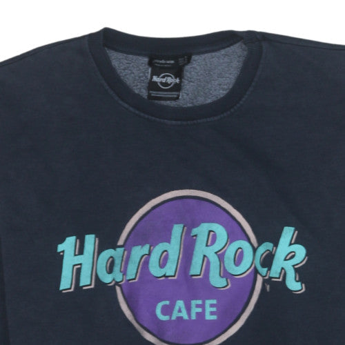 Stradivarius Women Navy Hard Rock Cafe Pullover Sweatshirt Size S
