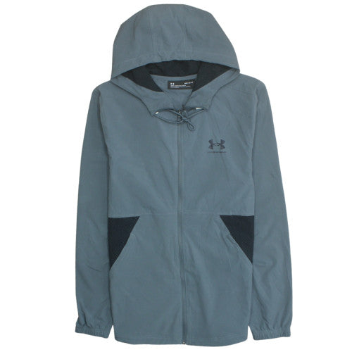 Under Armour Men’s Grey Hooded Windbreaker Jacket Size M