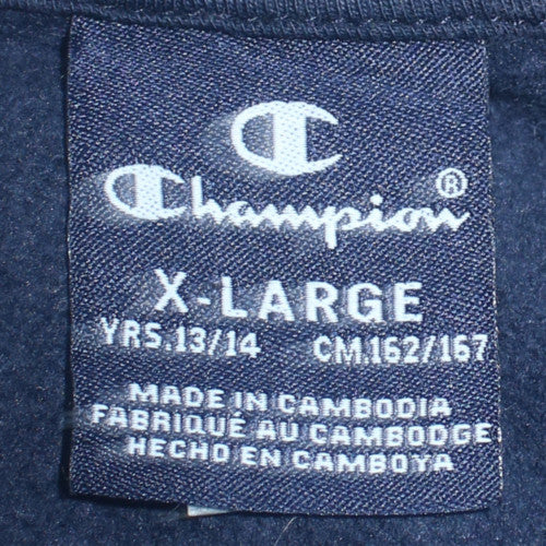Champion Boys Black Pullover Sweatshirt 13-14 Years Crew Neck Logo Style