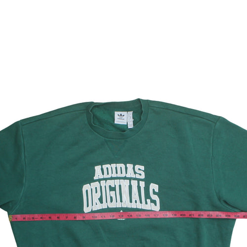 Adidas Originals Green Crew Neck Sweatshirt Women S Cotton Blend Casual