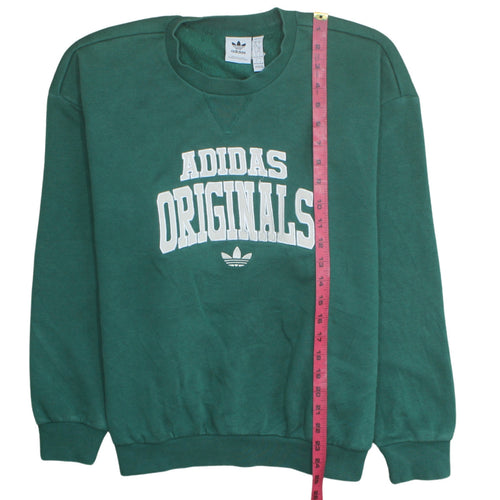 Adidas Originals Green Crew Neck Sweatshirt Women S Cotton Blend Casual
