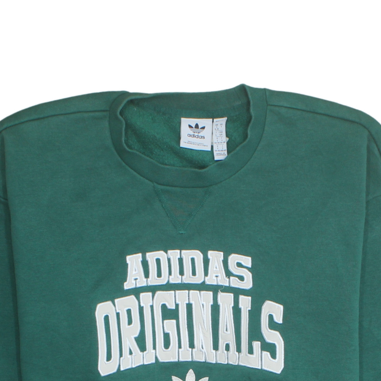 Adidas Originals Green Crew Neck Sweatshirt Women S Cotton Blend Casual