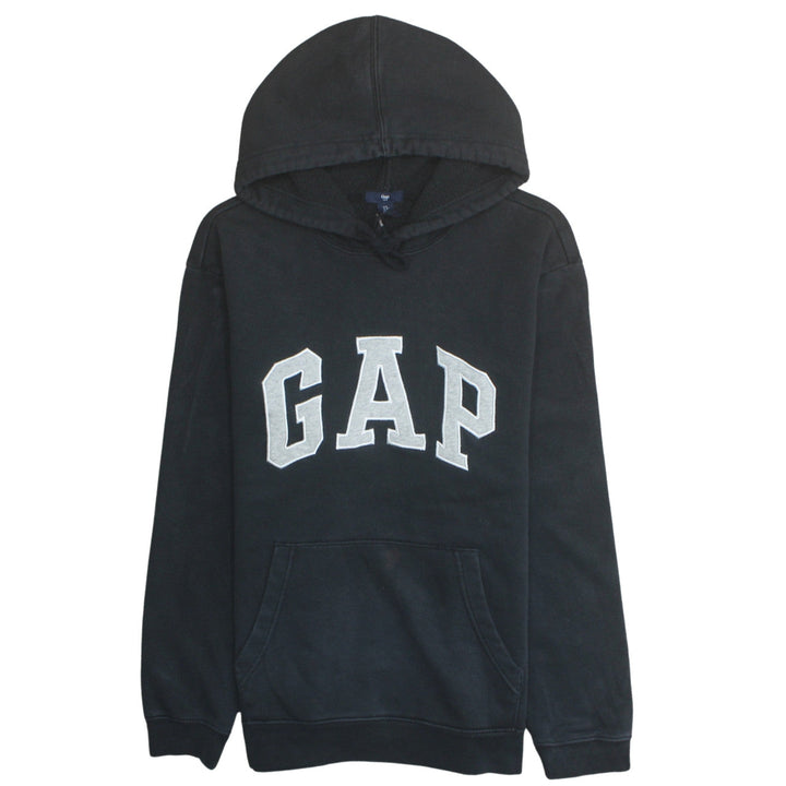 GAP Women Black Large Pullover Hoodie with Logo Design