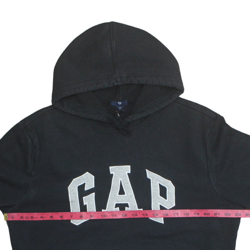 GAP Women Black Large Pullover Hoodie with Logo Design