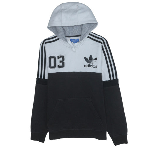 Adidas Men's Black White Pullover Hoodie Size S Logo Sportswear