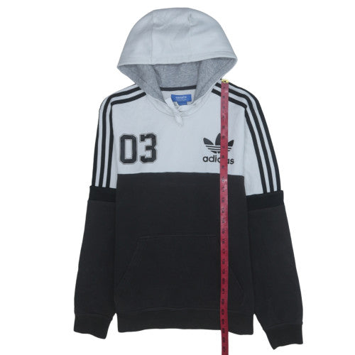 Adidas Men's Black White Pullover Hoodie Size S Logo Sportswear