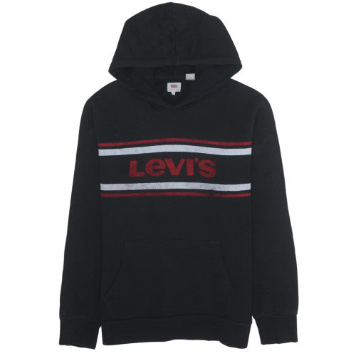 Levi's Men's Black Hoodie L Pullover Graphic Print Fleece Sweatshirt