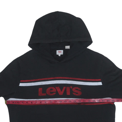 Levi's Men's Black Hoodie L Pullover Graphic Print Fleece Sweatshirt