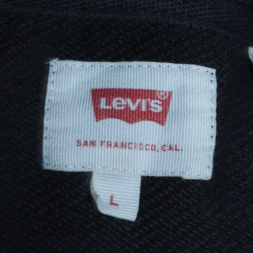 Levi's Men's Black Hoodie L Pullover Graphic Print Fleece Sweatshirt