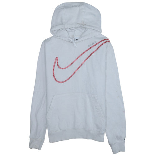 Nike Men's White Pullover Hoodie M Regular Fit Graphic Sportswear