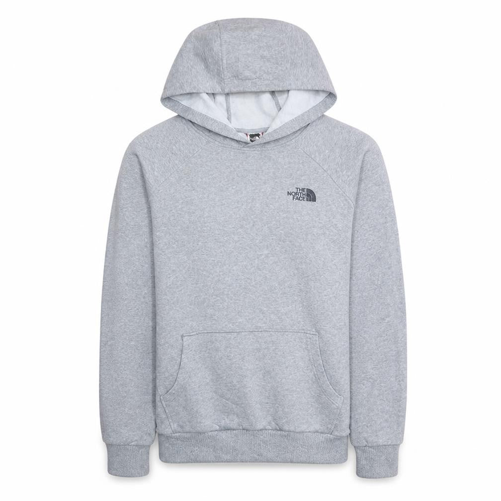 The North Face Men's Grey Pullover Hoodie Small Logo Outdoor Fleece