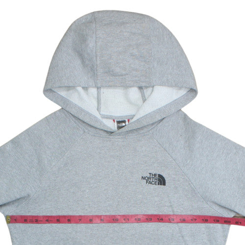 The North Face Men's Grey Pullover Hoodie Small Logo Outdoor Fleece