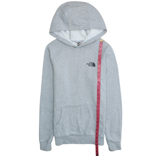 The North Face Men's Grey Pullover Hoodie Small Logo Outdoor Fleece