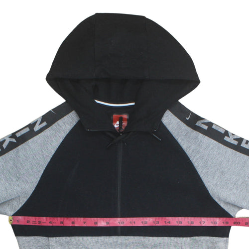Nike Men's Grey & Black 1/2 Zip Logo Hoodie Size L Regular Fit