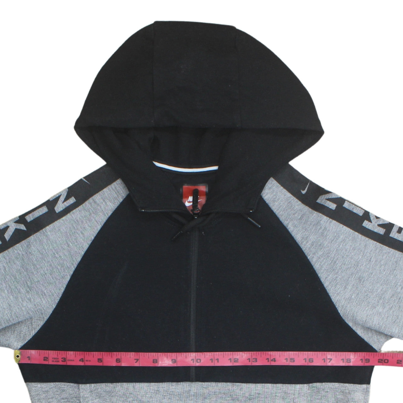 Nike Men's Grey & Black 1/2 Zip Logo Hoodie Size L Regular Fit