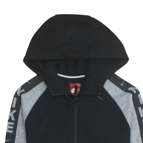 Nike Men's Grey & Black 1/2 Zip Logo Hoodie Size L Regular Fit