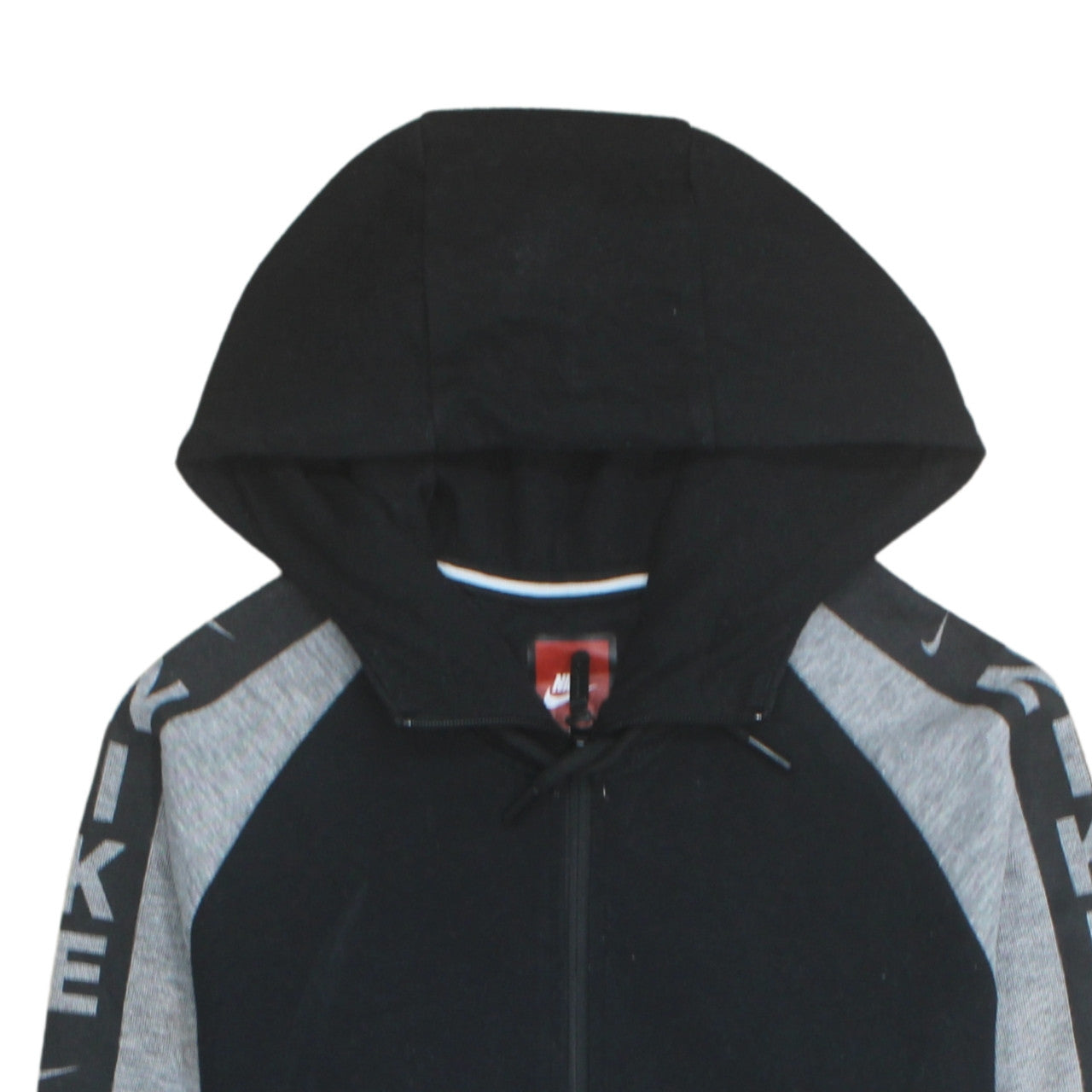 Nike Men's Grey & Black 1/2 Zip Logo Hoodie Size L Regular Fit