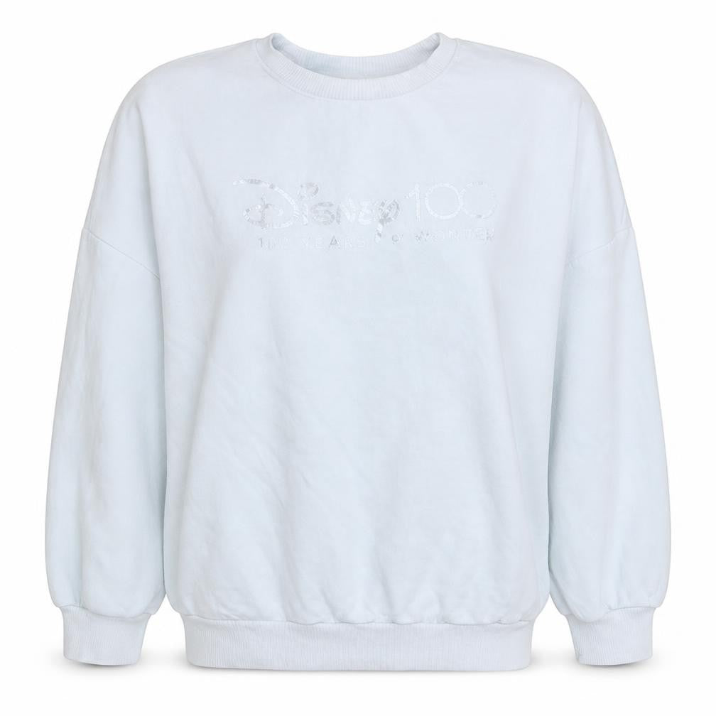 Front view of Disney 100 at George White Sweatshirt Women L 16-18 Pullover Crew Neck