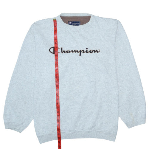 Champion Men’s Grey 2XL Pullover Sweatshirt Embroidered Logo Vintage