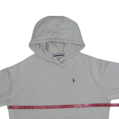 U.S. Polo Assn. Men's Beige Pullover Hoodie XS Embroidered Logo
