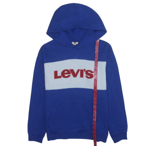 Levi's Men's Blue Pullover Hoodie with Logo Front Size S