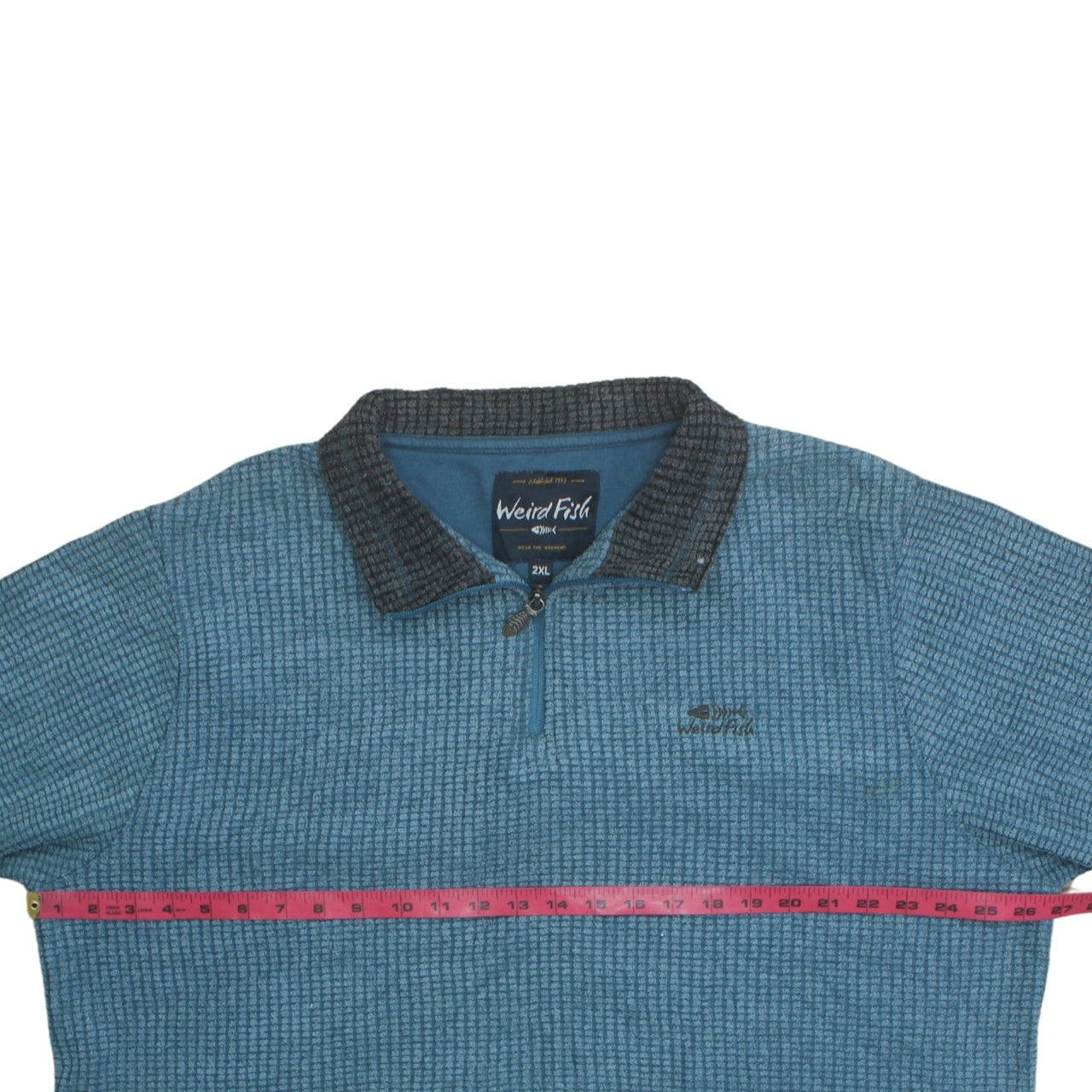 Weird Fish Men's Blue 2XL 1/4 Zip Collared Knit Sweatshirt