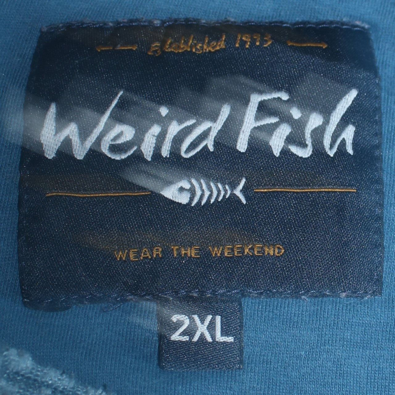 Weird Fish Men's Blue 2XL 1/4 Zip Collared Knit Sweatshirt